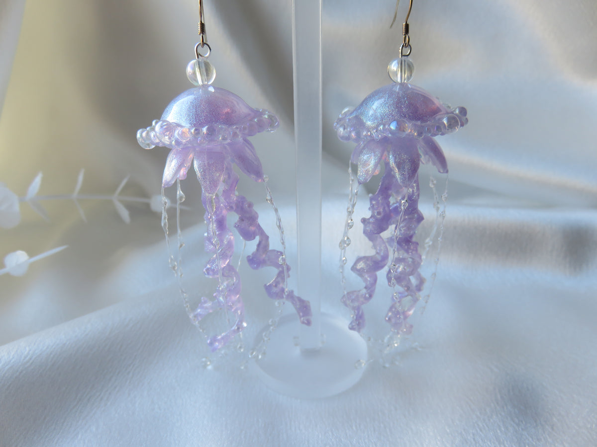 Lavender Jellyfish Earrings