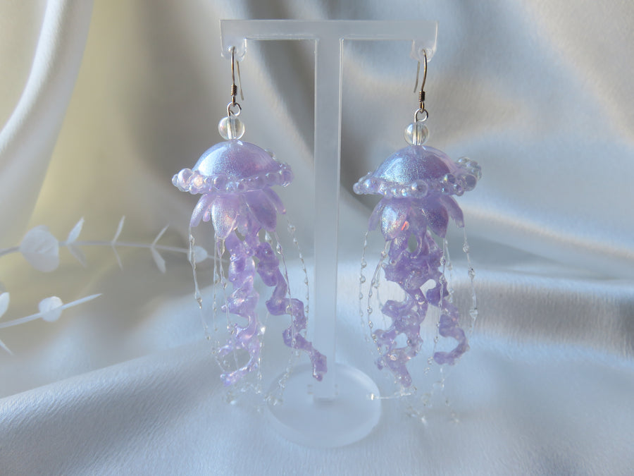 Lavender Jellyfish Earrings