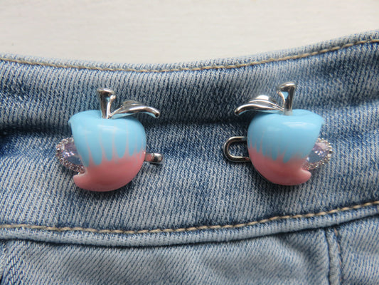 Blue & Pink Apple Waist Buttons