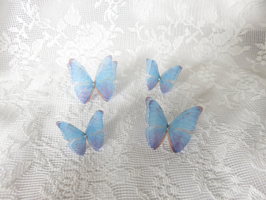 Blue Butterfly Ear Cuffs (2 Pairs)