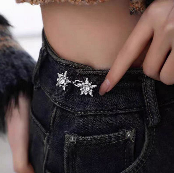 Five-Pointed Zircon Star Waist Buttons