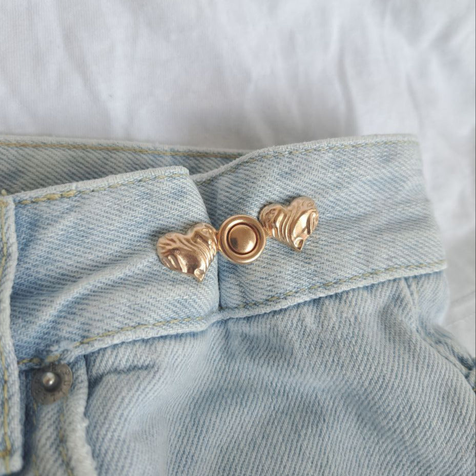 Gold Heart Waist Buttons