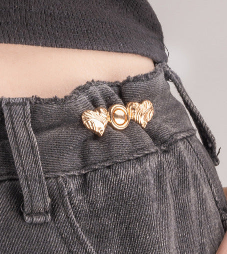 Gold Heart Waist Buttons