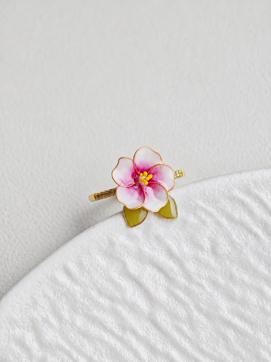 Hibiscus Flower Rings Adjustable