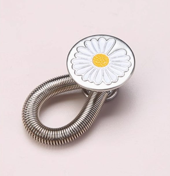 Silver Daisy Waist Expander Button