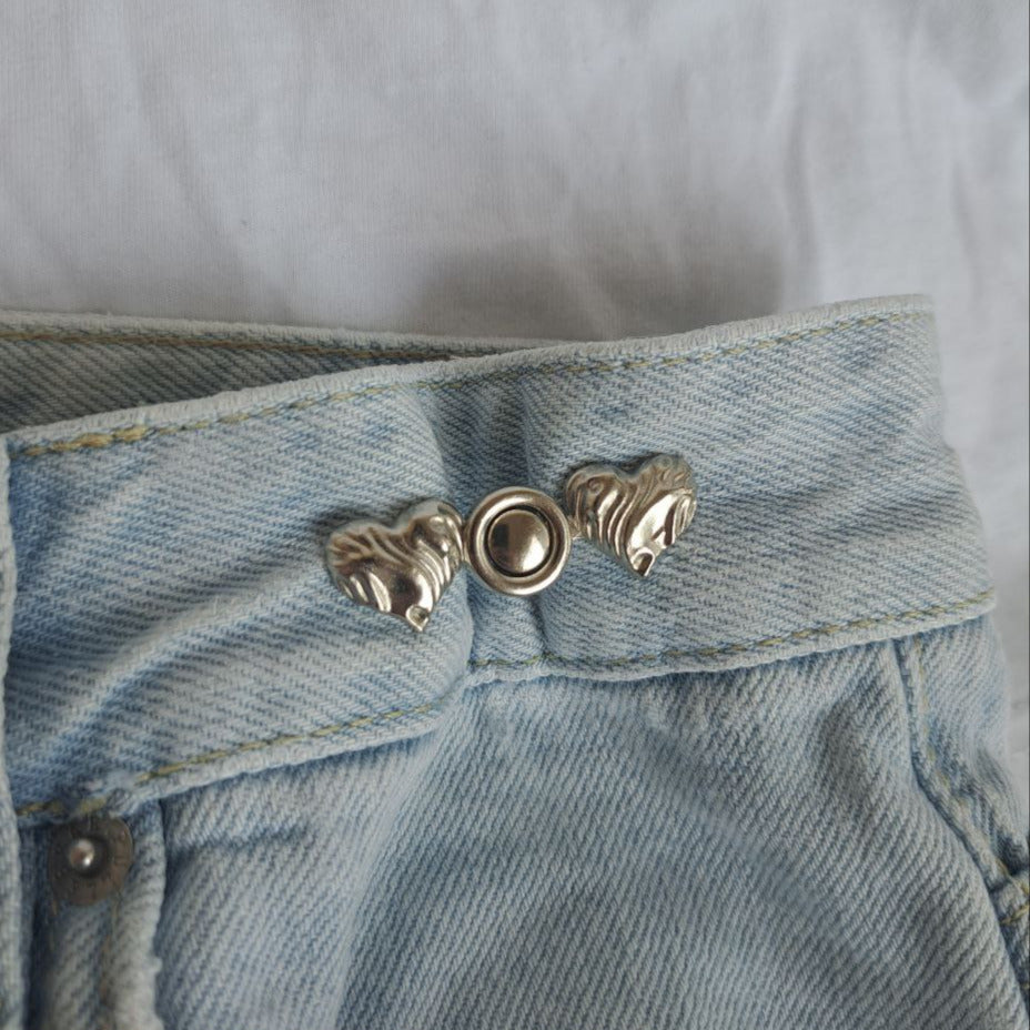 Silver Heart Waist Buttons