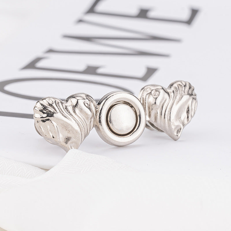 Silver Heart Waist Buttons