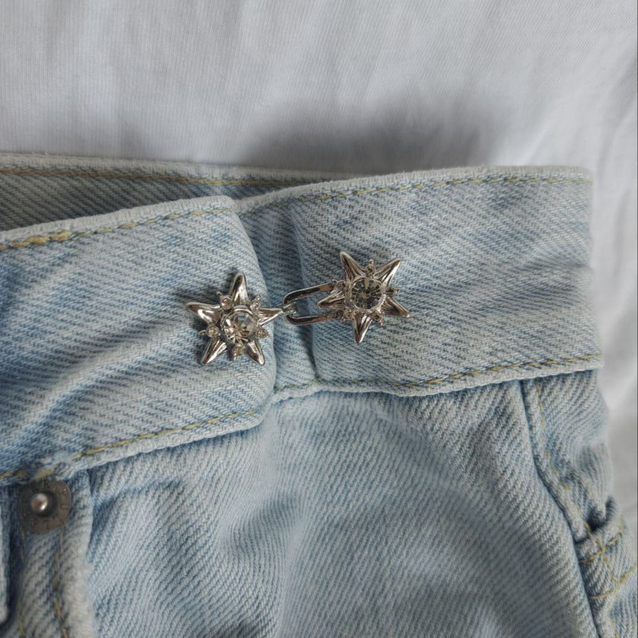 Five-Pointed Zircon Star Waist Buttons