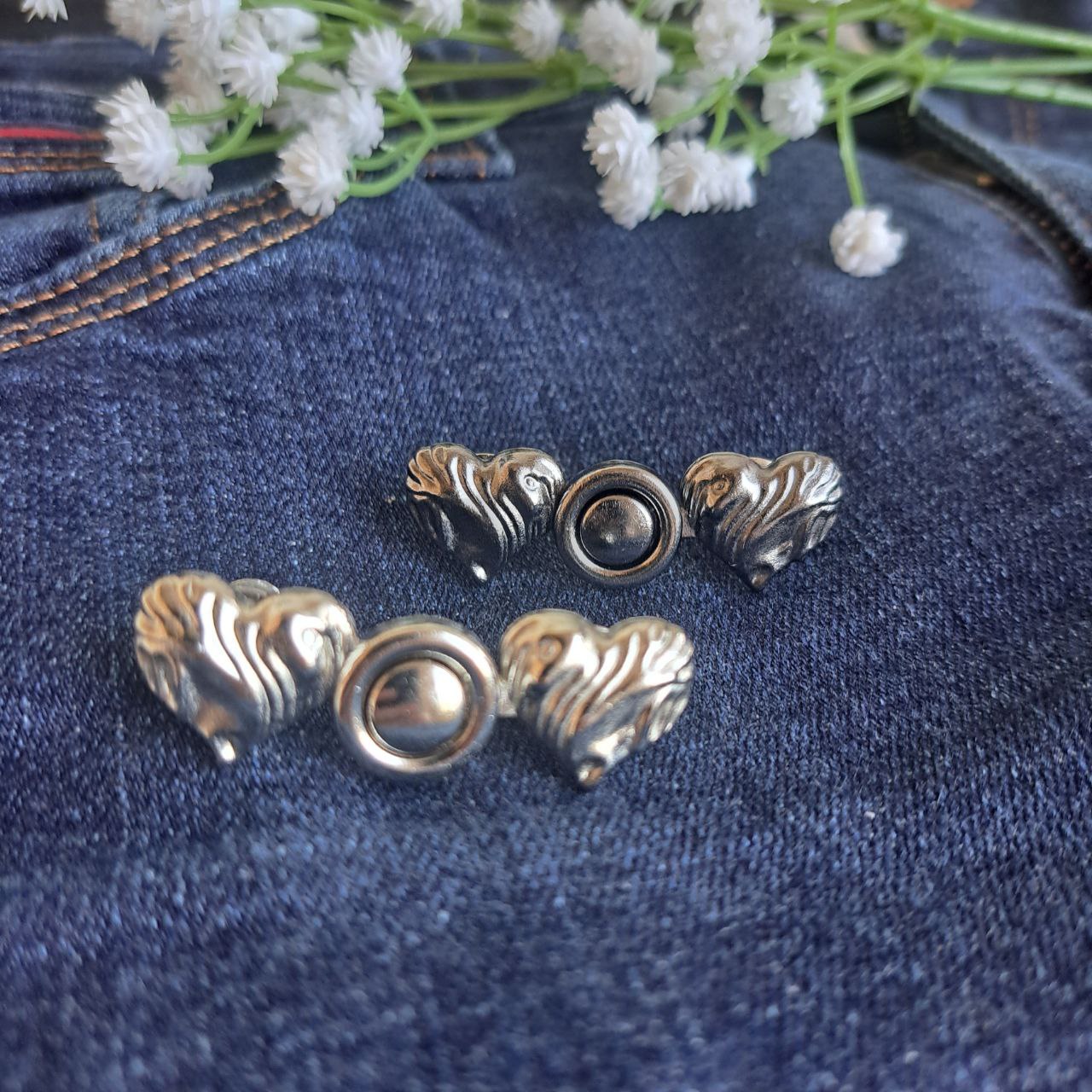 Silver Heart Waist Buttons