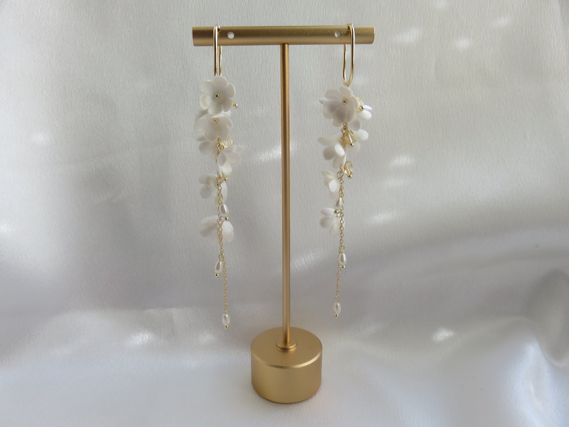 Moonlit Blossom Pearl Drop Earrings