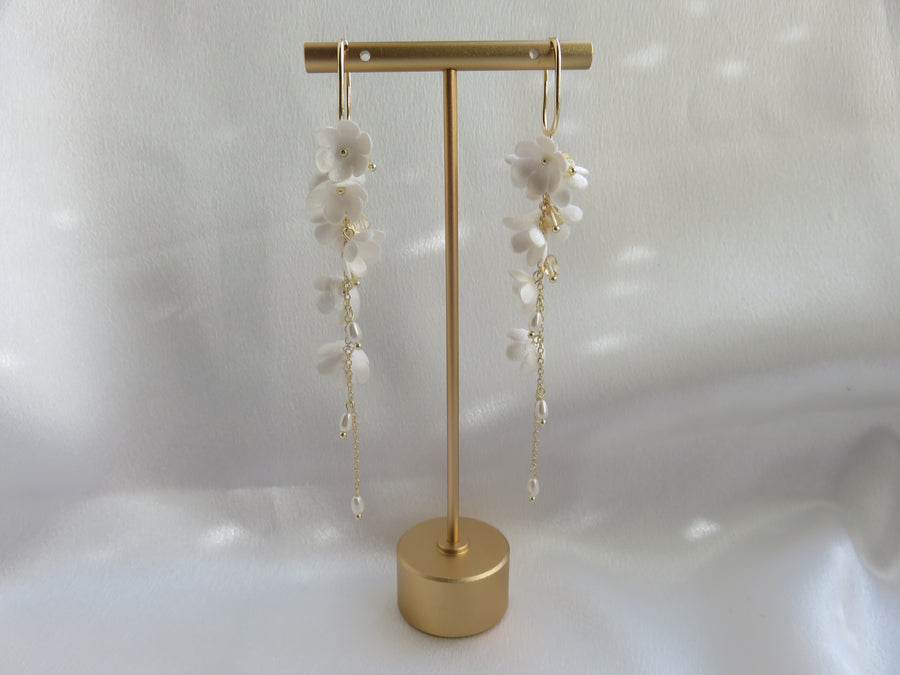 Moonlit Blossom Pearl Drop Earrings