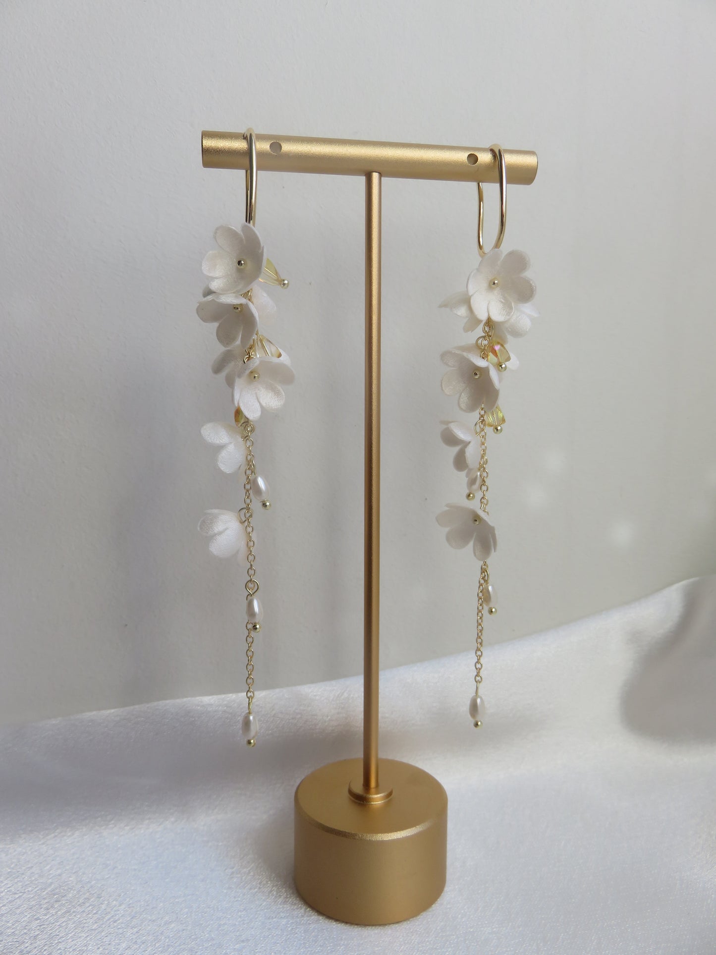 Moonlit Blossom Pearl Drop Earrings