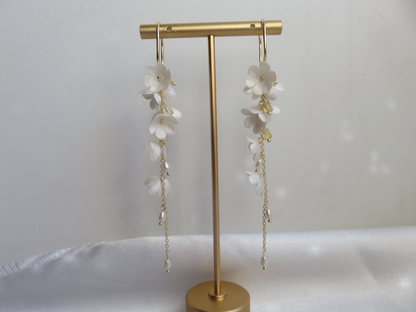 Moonlit Blossom Pearl Drop Earrings