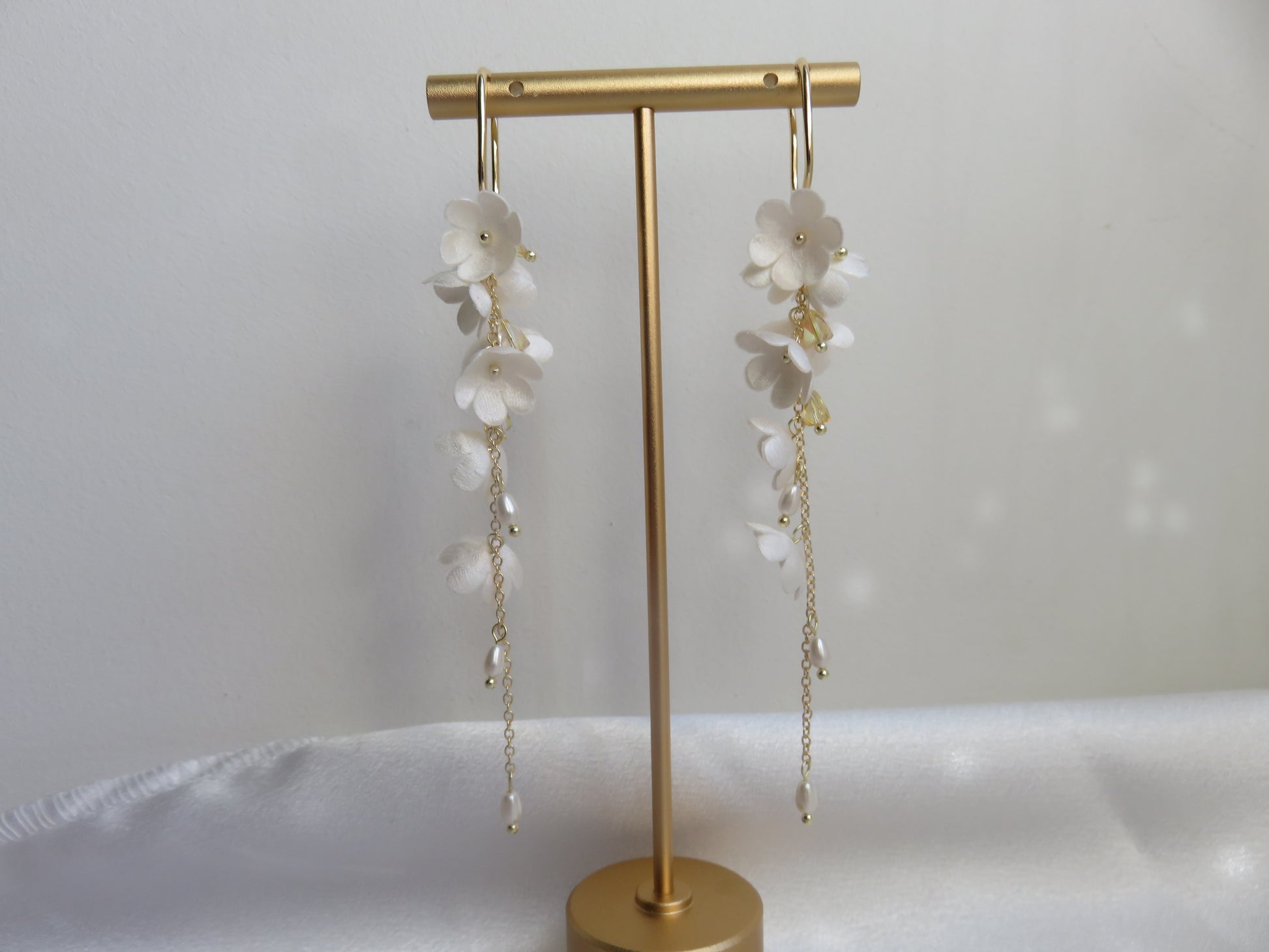 Moonlit Blossom Pearl Drop Earrings