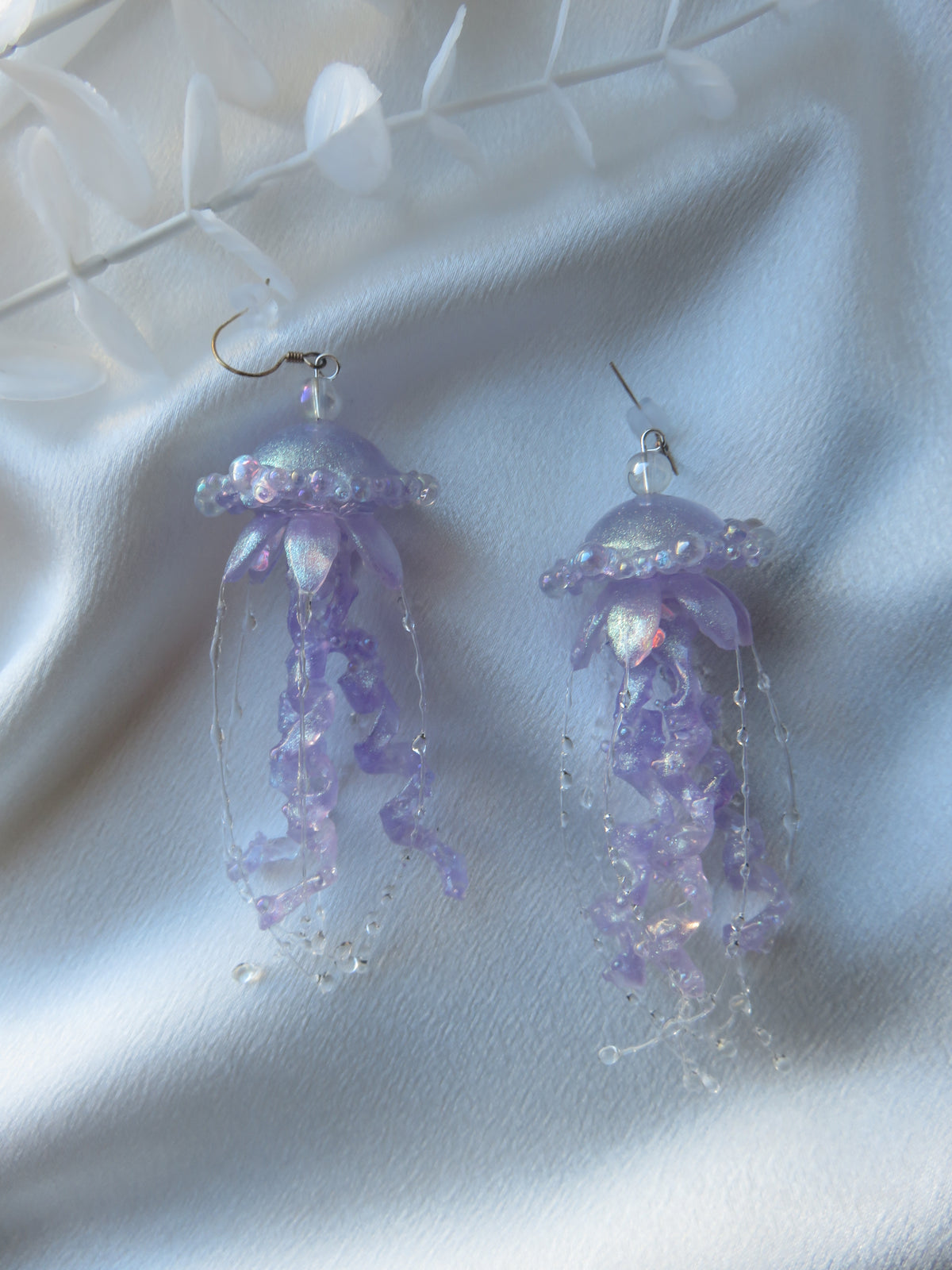 Purple Jellyfish Earrings — view 4