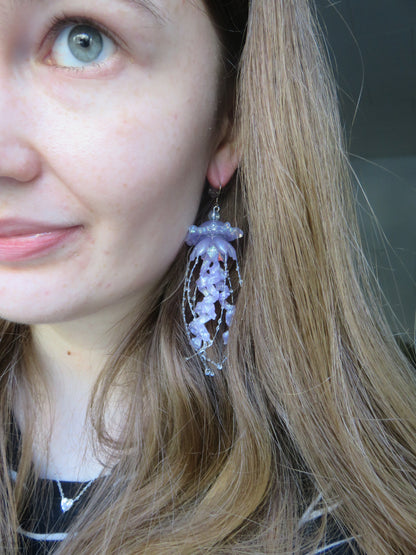 Lavender Jellyfish Earrings