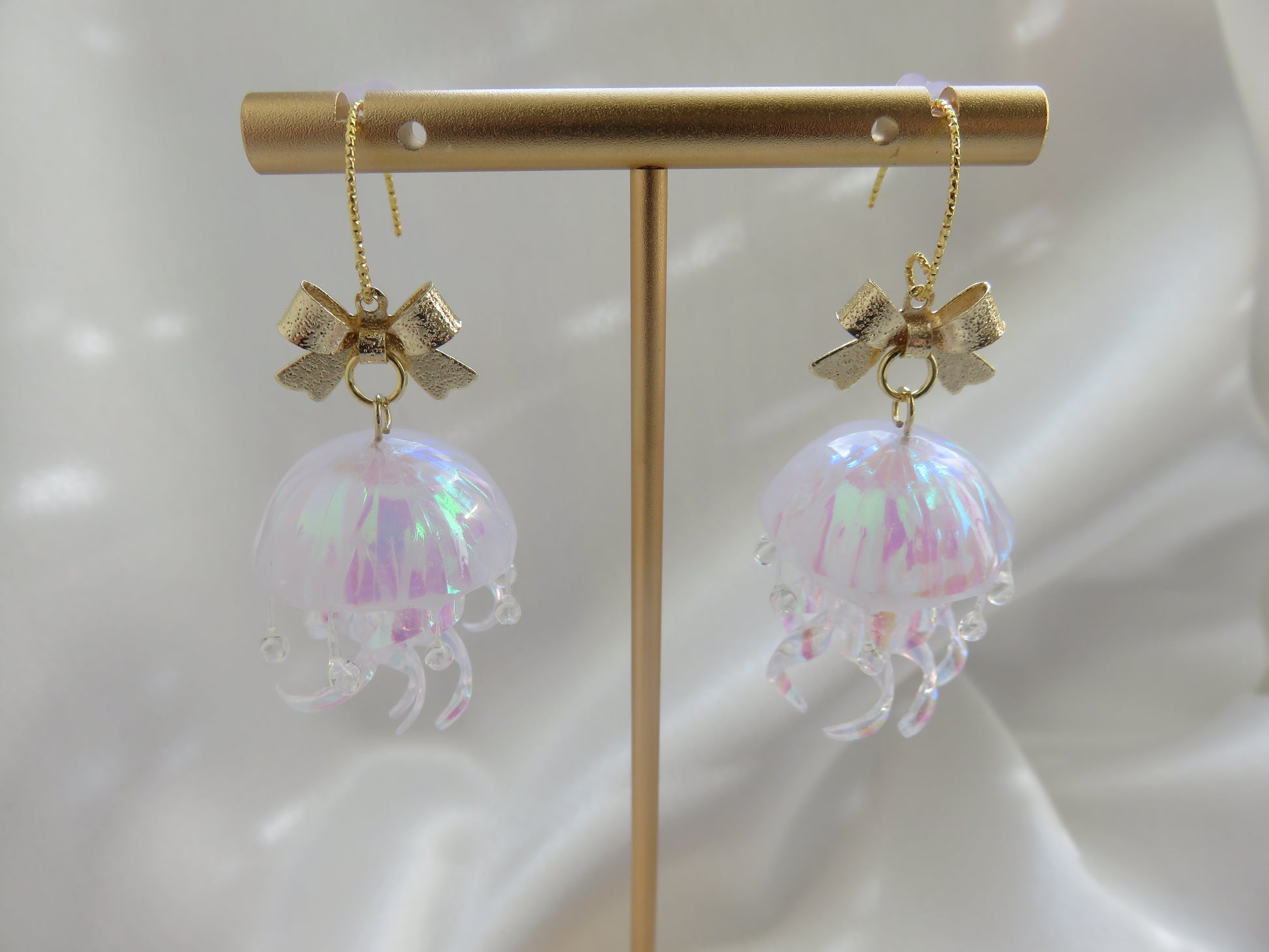 Aurora Jellyfish Bow Earrings