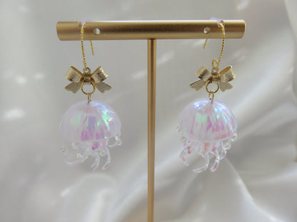 Aurora Jellyfish Bow Earrings