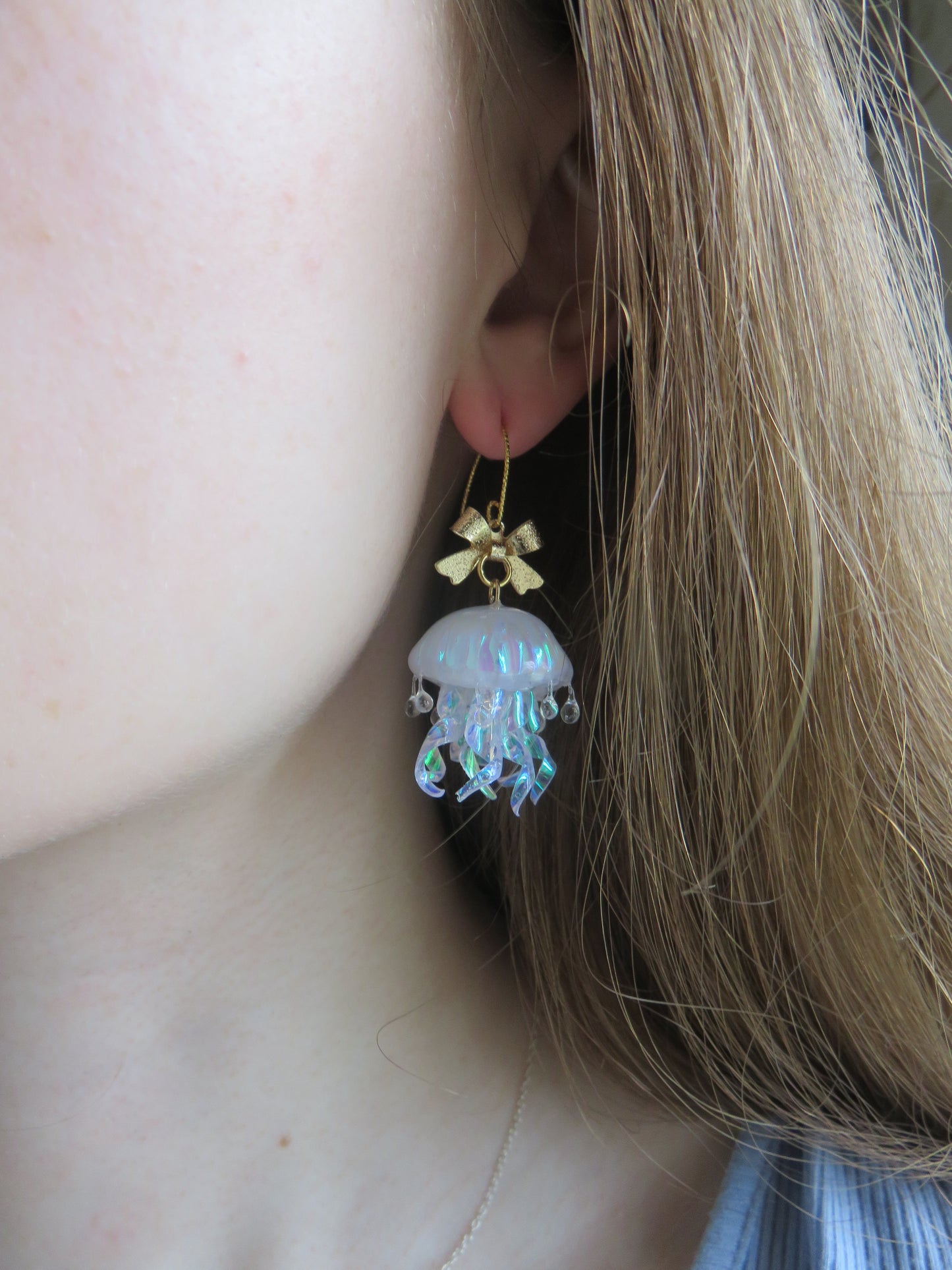 Aurora Jellyfish Bow Earrings