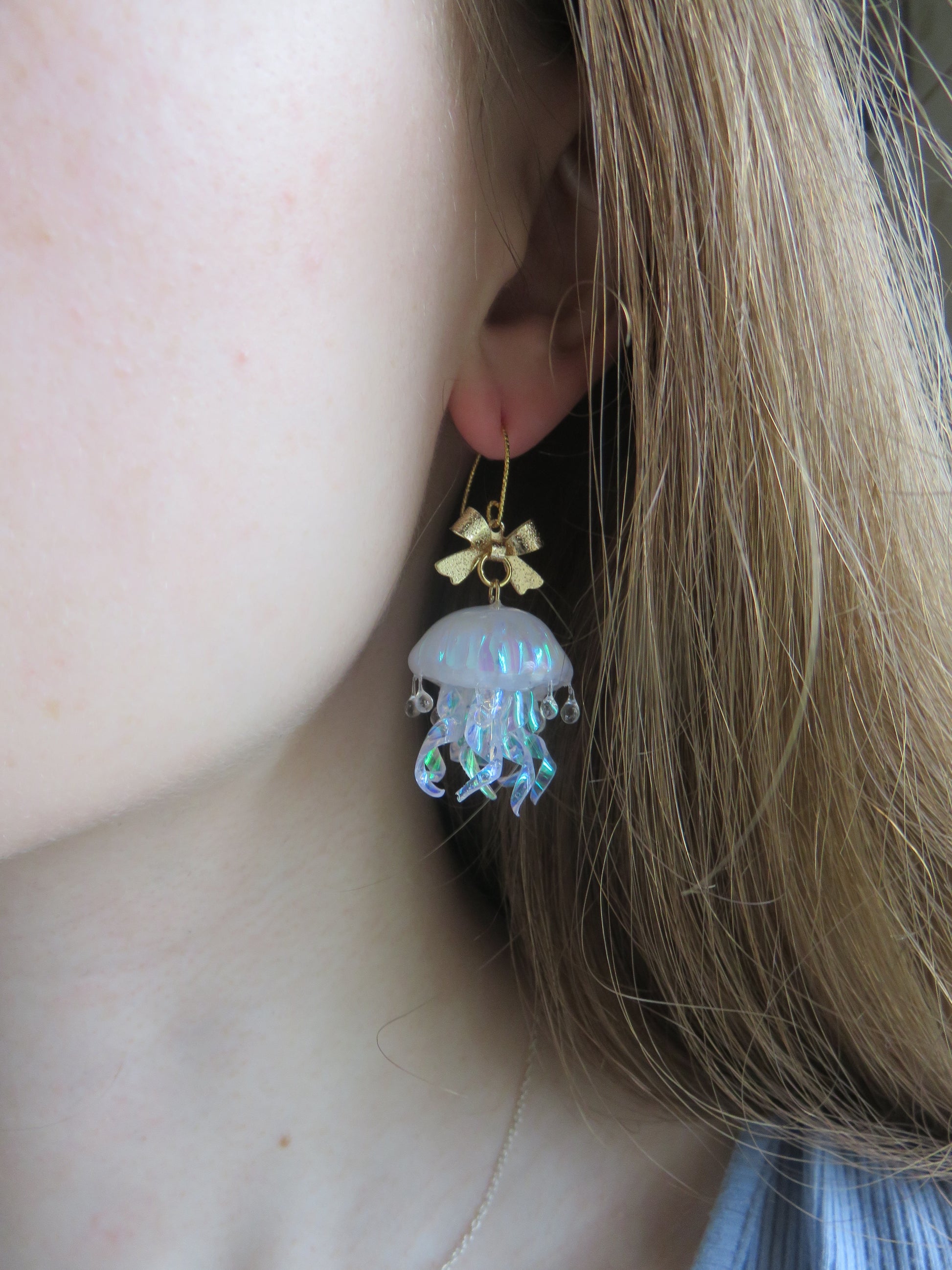 Aurora Jellyfish Bow Earrings