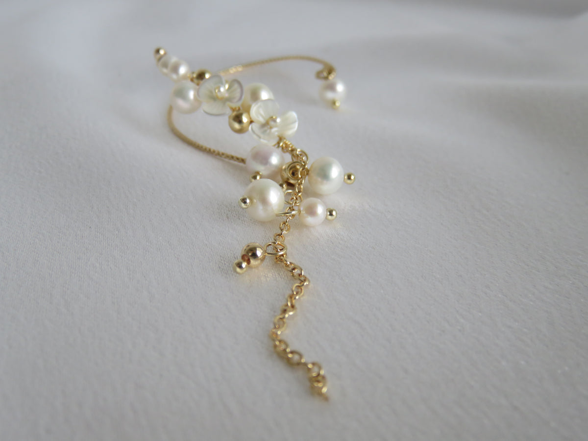Gold Freshwater Pearl Ear Cuff — view 6