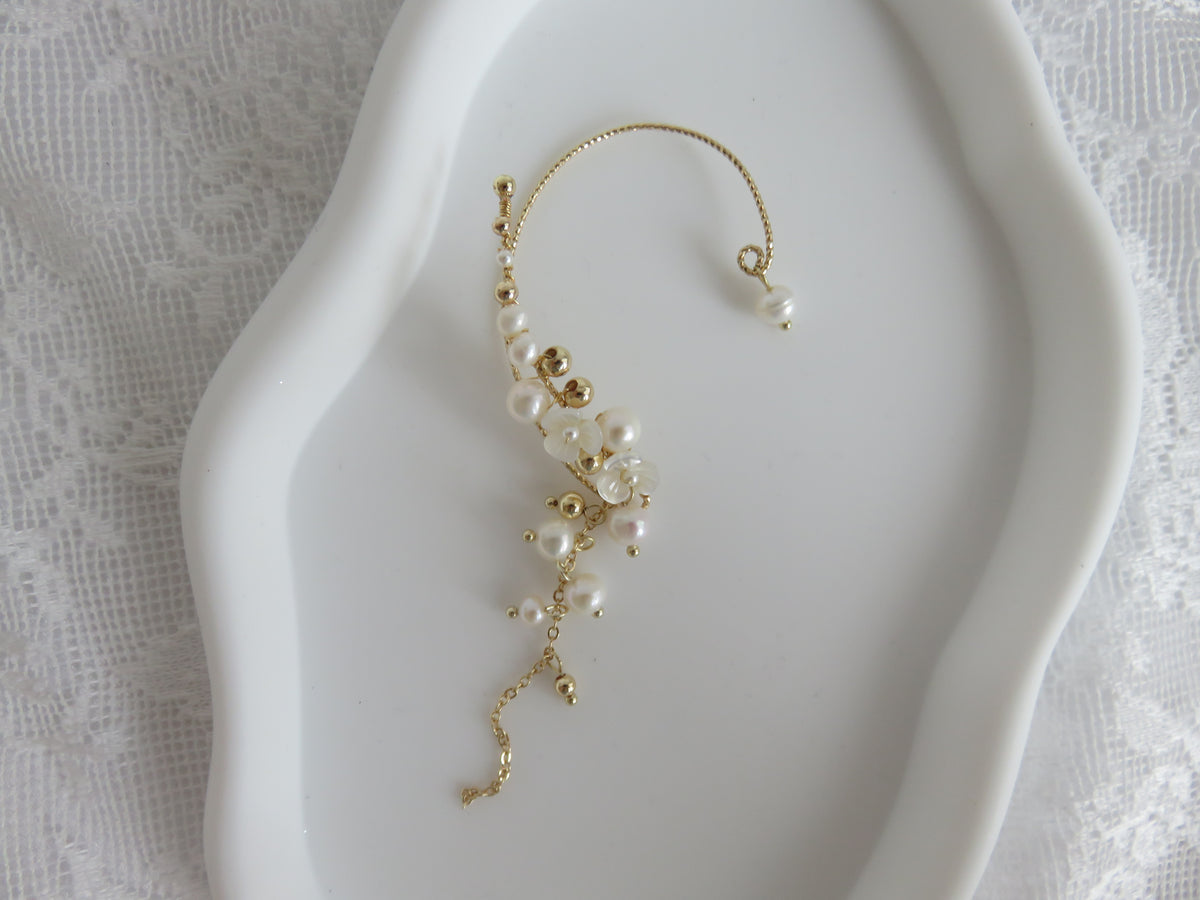 Gold Freshwater Pearl Ear Cuff — view 3