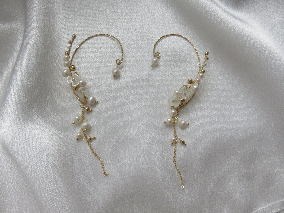Gold Freshwater Pearl Ear Cuff — view 5