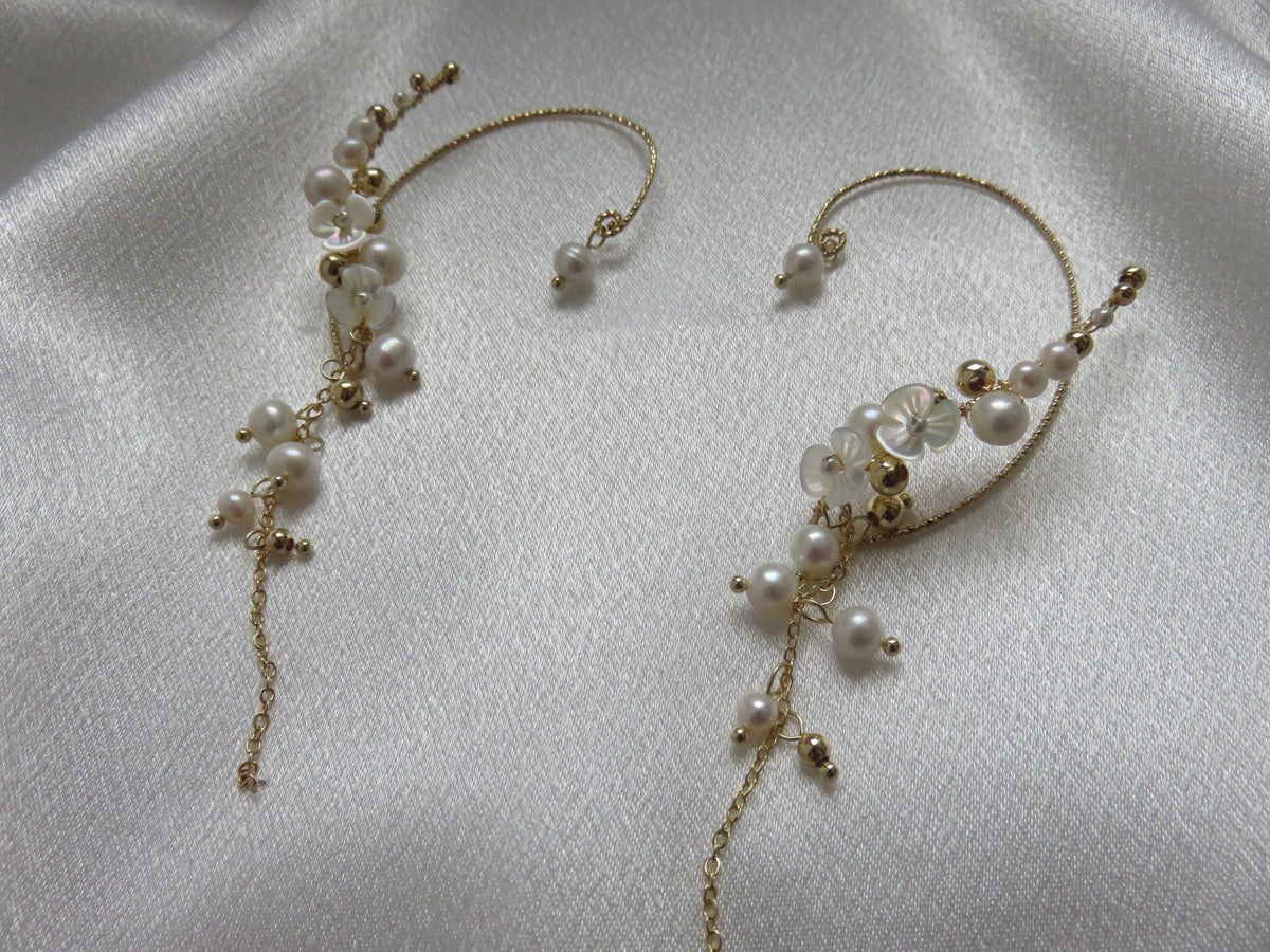 Gold Freshwater Pearl Ear Cuff — view 9