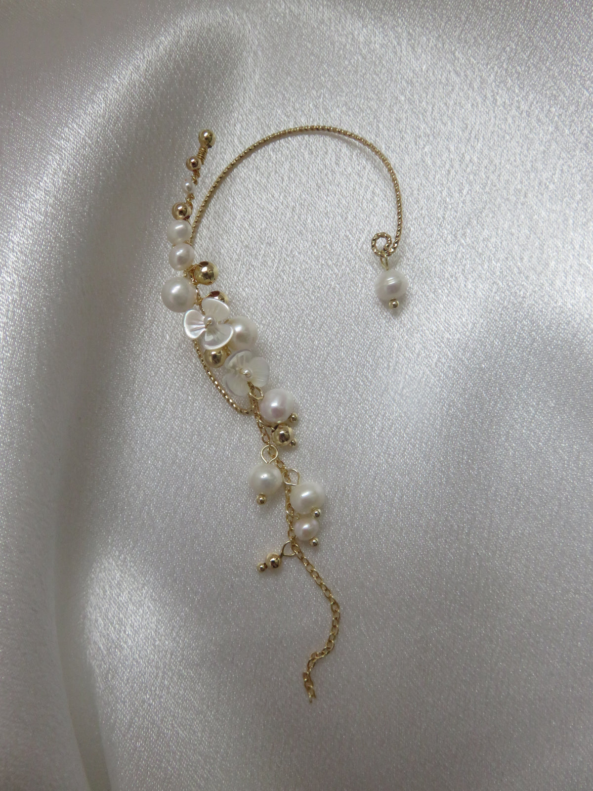 Gold Freshwater Pearl Ear Cuff — view 7