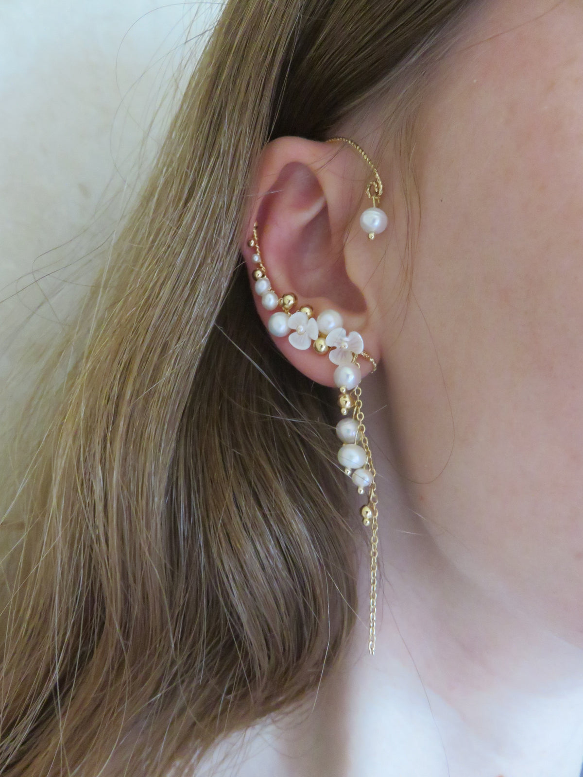Gold Freshwater Pearl Ear Cuff