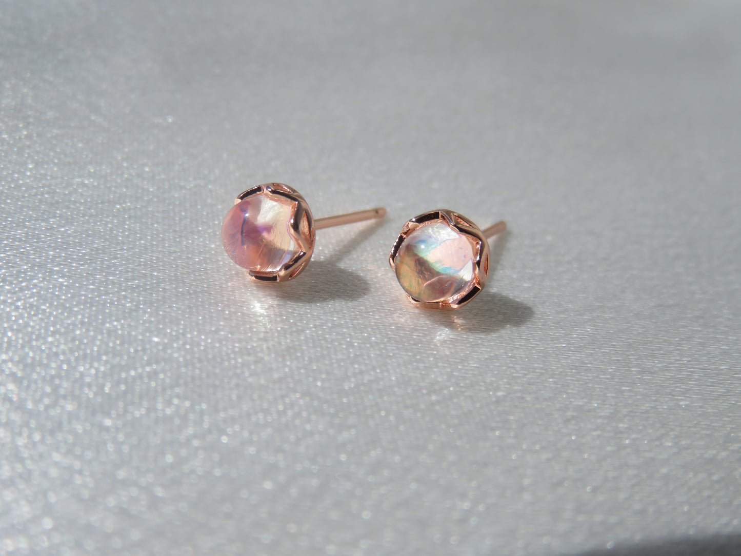Moonglow Rose-Gold Stud Earrings