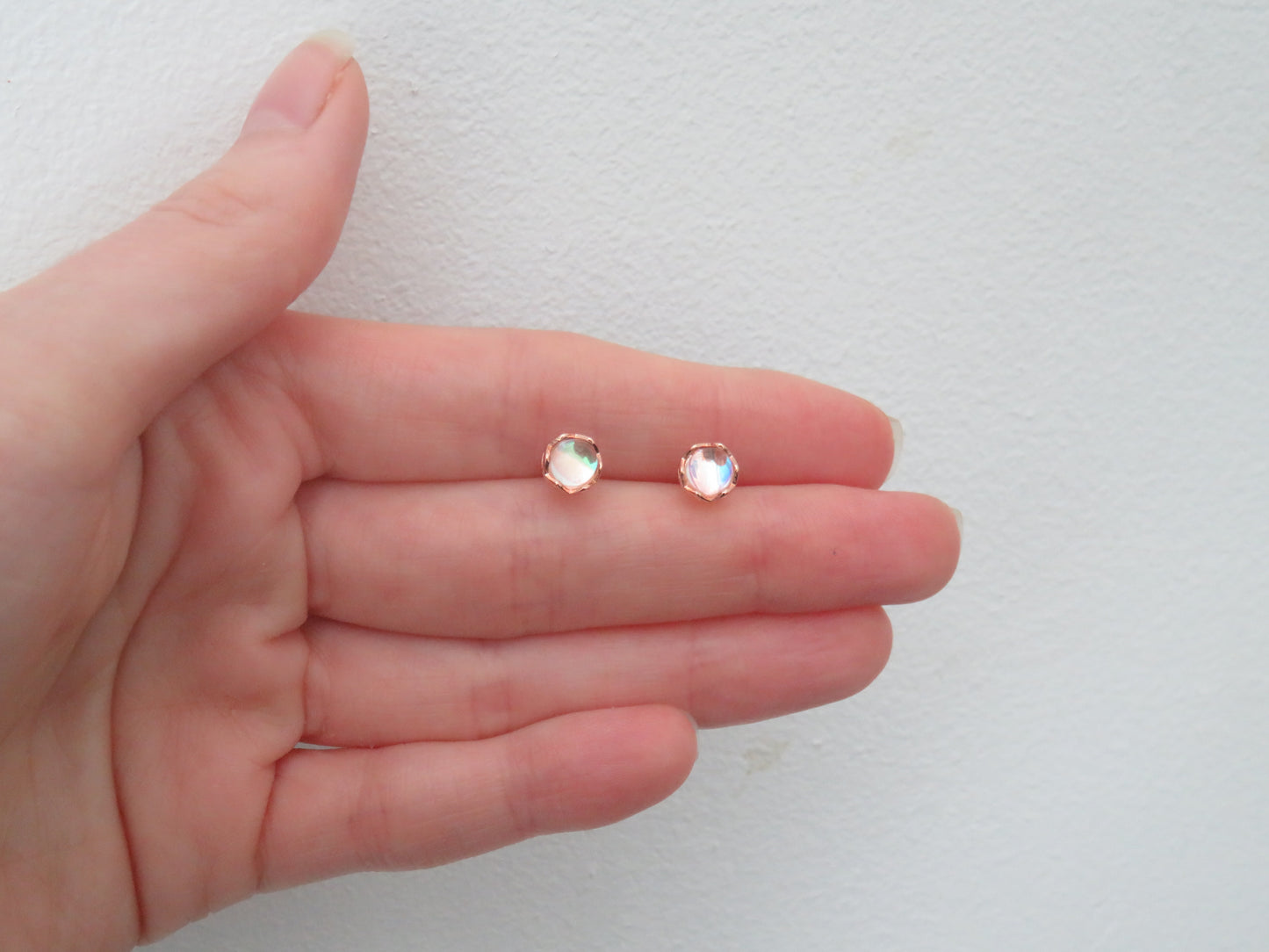 Moonglow Rose-Gold Stud Earrings