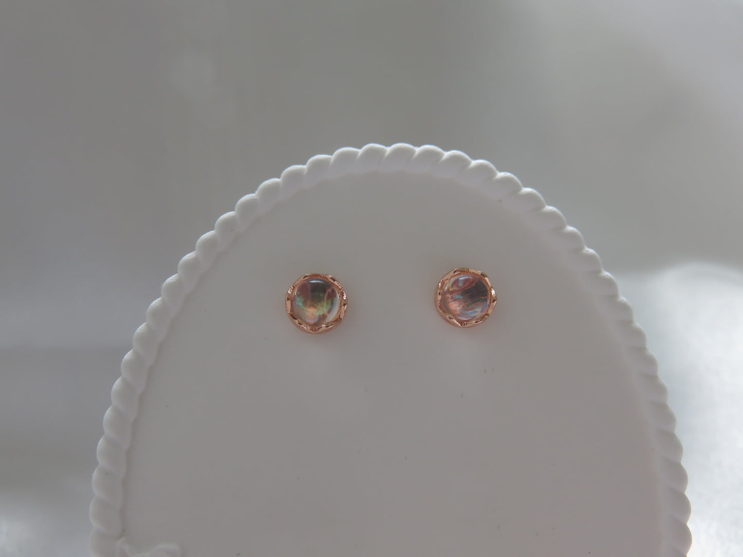 Moonglow Rose-Gold Stud Earrings