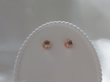 Moonglow Rose-Gold Stud Earrings