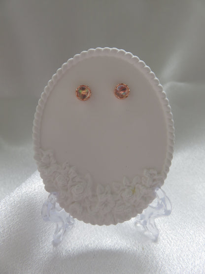 Moonglow Rose-Gold Stud Earrings