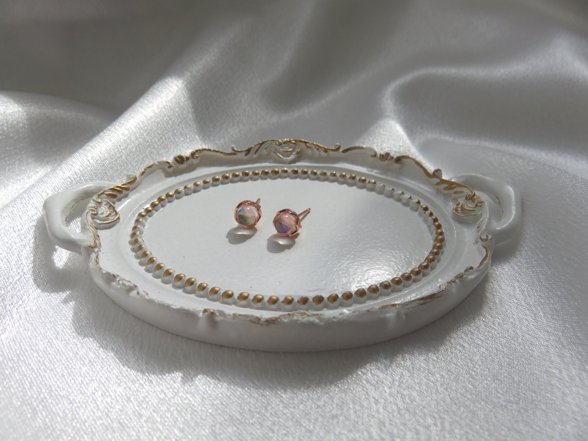 Moonglow Rose-Gold Stud Earrings