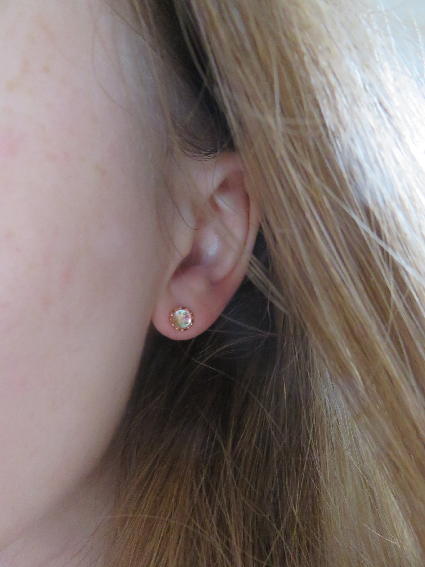 Moonglow Rose-Gold Stud Earrings