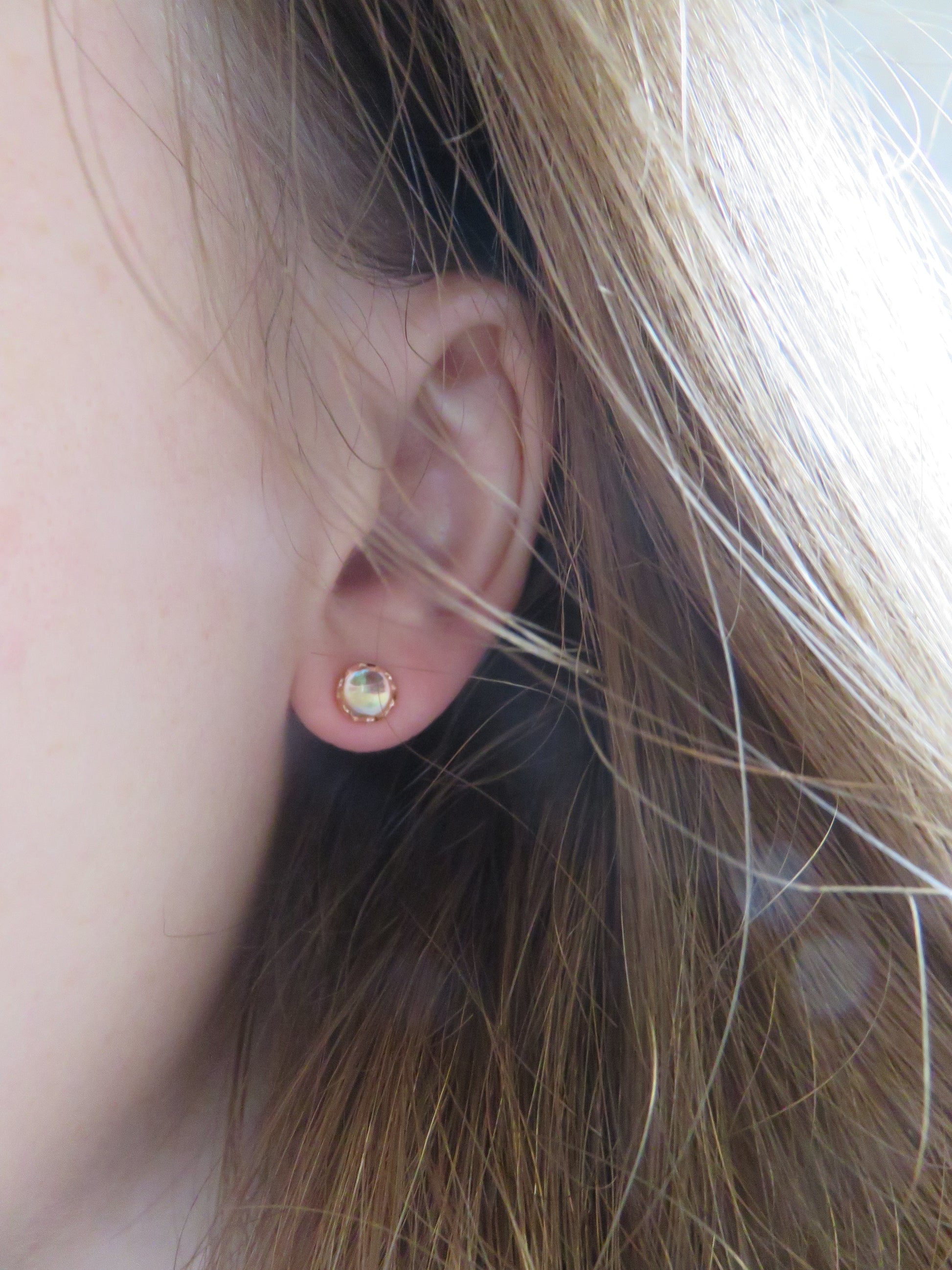Moonglow Rose-Gold Stud Earrings