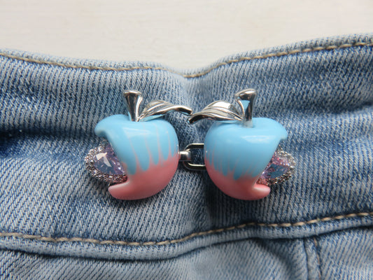 Blue & Pink Apple Waist Buttons
