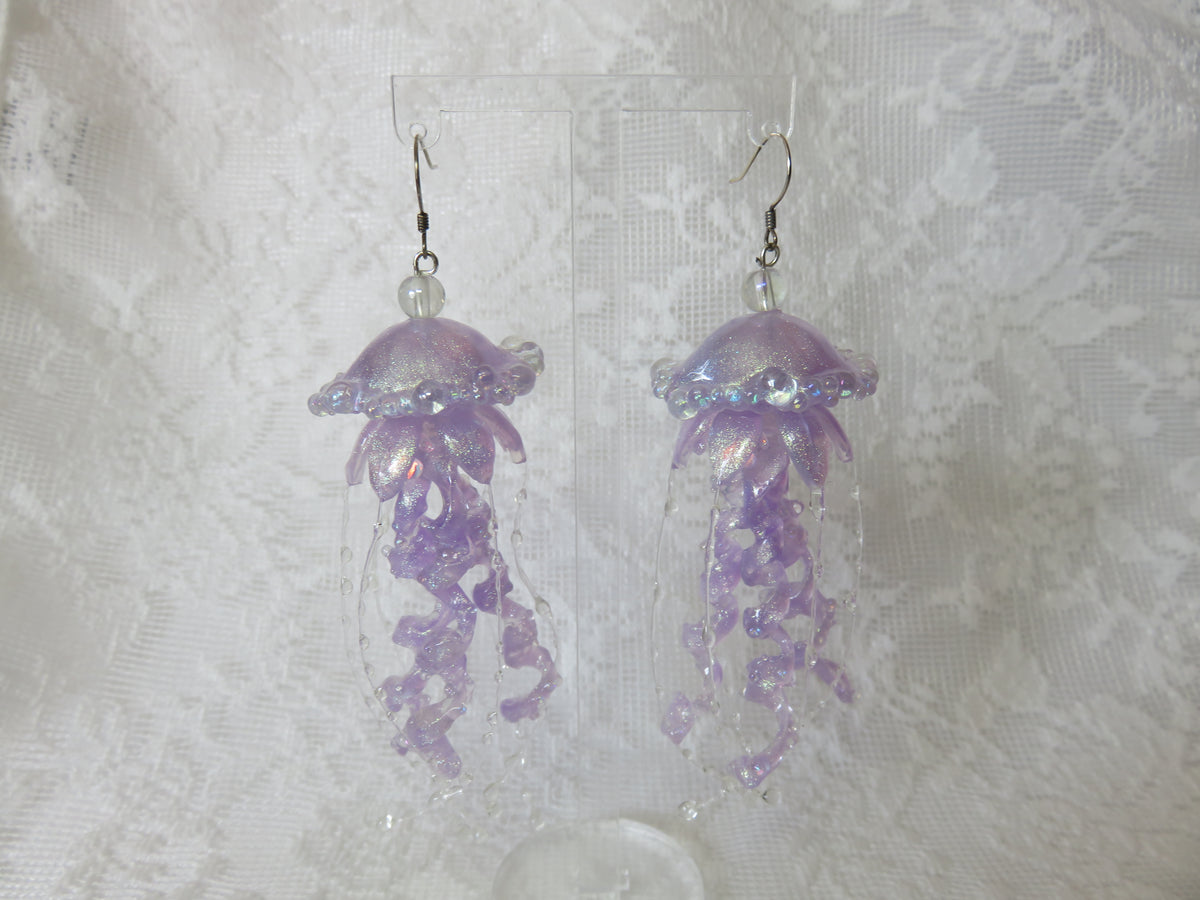 Purple Jellyfish Earrings