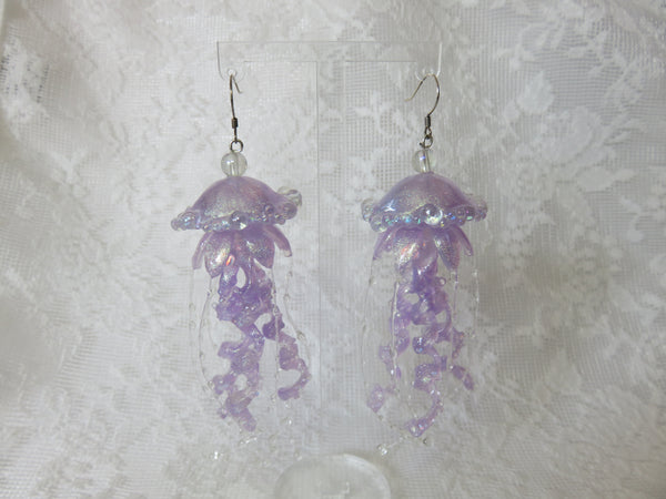 Purple Jellyfish Earrings