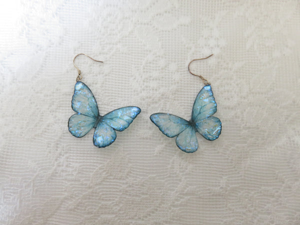 Light Blue Butterfly Dangle Earrings