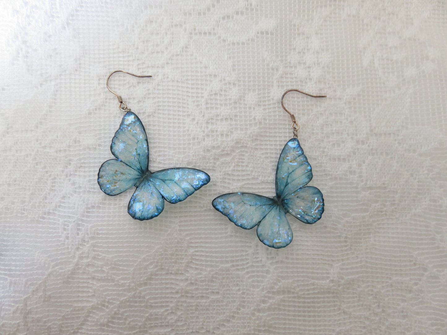 Light Blue Butterfly Dangle Earrings