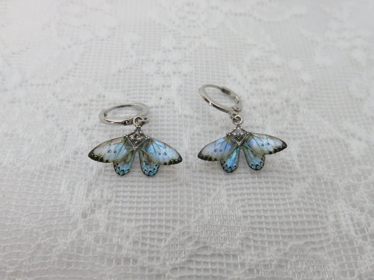 Iridescent Moonstone Butterfly Earrings