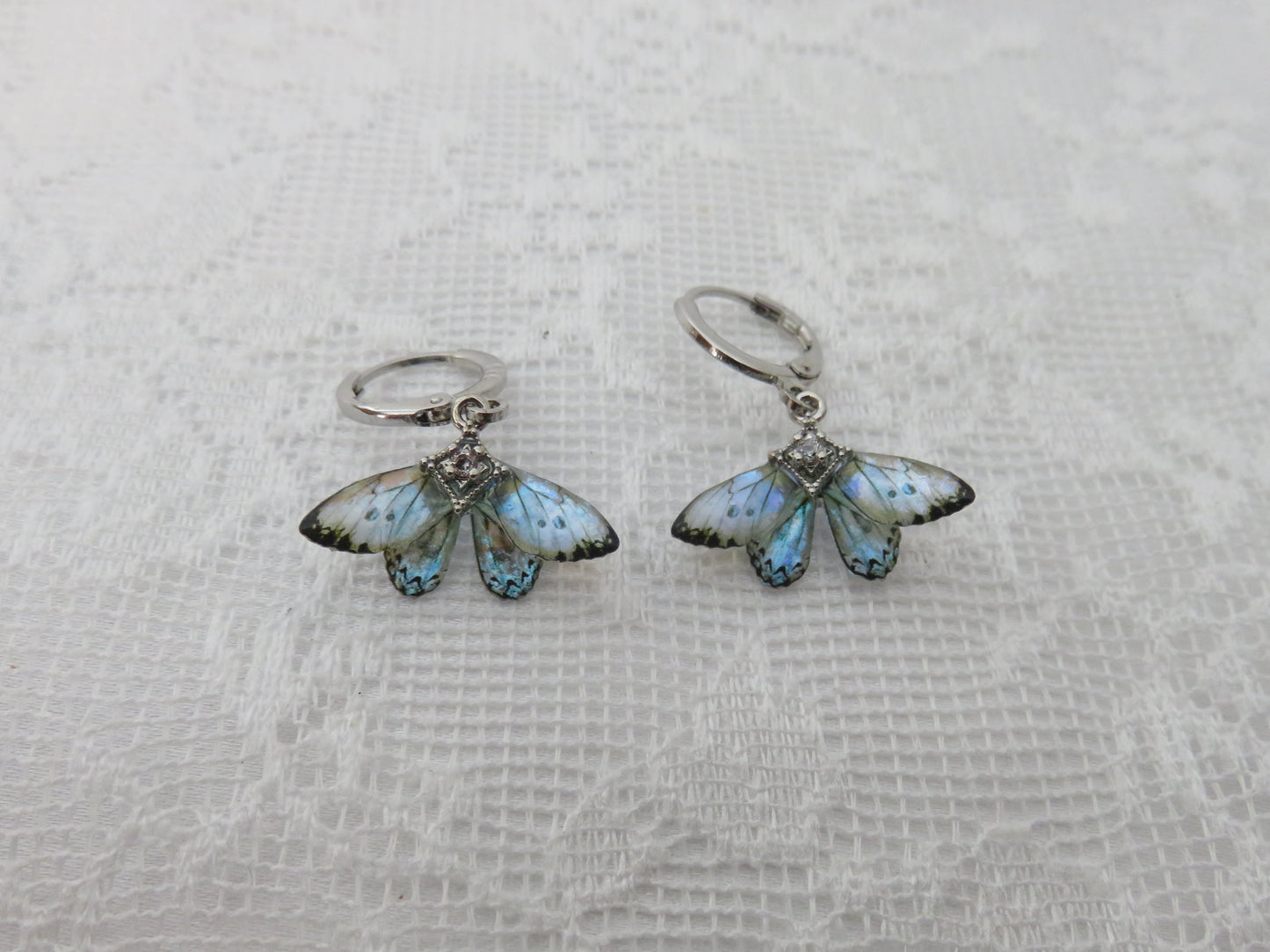 Iridescent Moonstone Butterfly Earrings