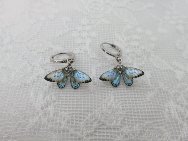 Iridescent Moonstone Butterfly Earrings