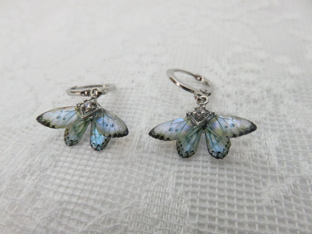 Iridescent Moonstone Butterfly Earrings — view 4