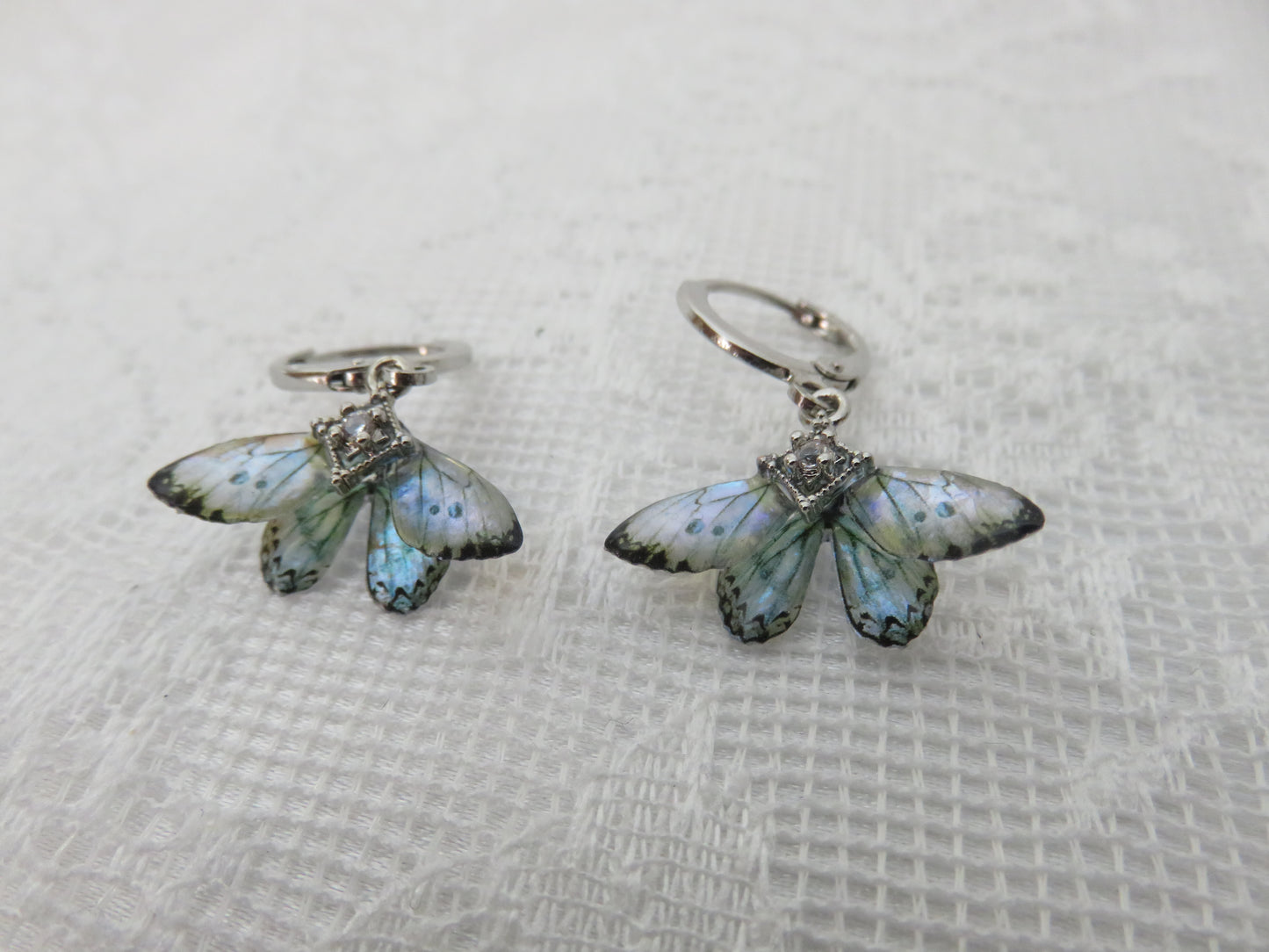 Iridescent Moonstone Butterfly Earrings
