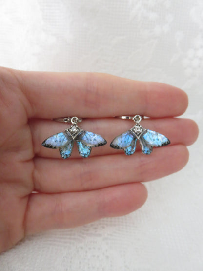 Iridescent Moonstone Butterfly Earrings