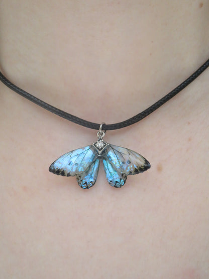 Blue Moonstone Butterfly Necklace